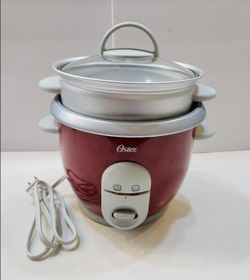 🎀 Red Oster 3-Cup Rice Cooker and Steamer