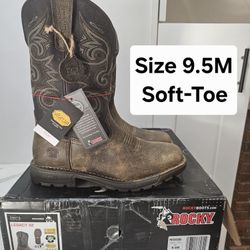 Rocky Soft Toe Work Boots Size 9.5M