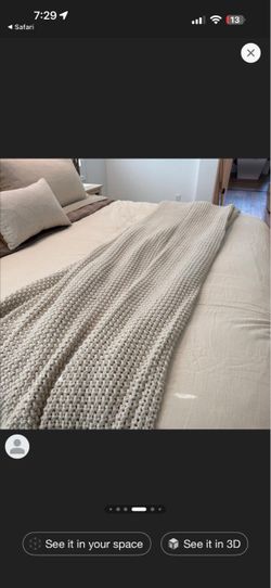 Queen Casaluna chunky knit natural cream blanket