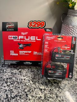 Milwaukee FUEL grinder an 2 batteries $300