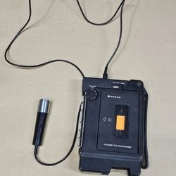 Vintage Sanyo TRC-1200 Cassette Recorder w/ Microphone Portable Japan