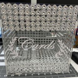 Wedding Card - Gift Card-Acrylic Box With Sparkling Rhinestones 