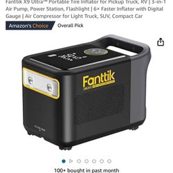 Fanttik X9 Ultra™ Portable Tire Inflator for Pickup Truck, RV | 3-in-1 Air Pump, Power Station, Flashlight | 6× Faster Inflator with Digital Gauge | A