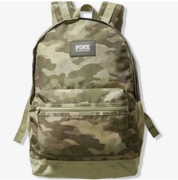 Victoria's Secret PINK Campus Backpack Green Camouflage