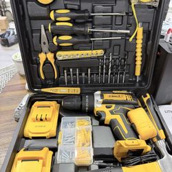 Home Tool Kit with Drill -  GenBasic Home Repair Tool Set with 12V Cordless Power Drill & Battery & Charger & Portable Tool Box for Gard