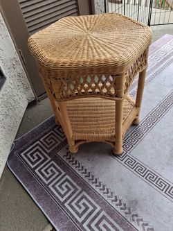 Rattan end table