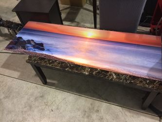 Glass picture of ocean