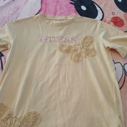 Girls Yellow Shirt Butterfly 