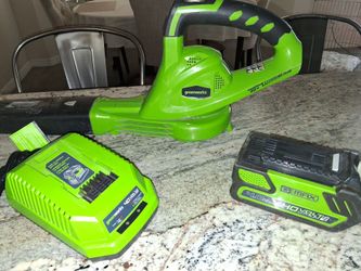 Greenworks 40 volt blower like new works perfect with charger and battery $49 no less