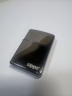 Vintage 2004 Zippo Black Ice Lighter w/ Original Tin & Insert J 04 USA
