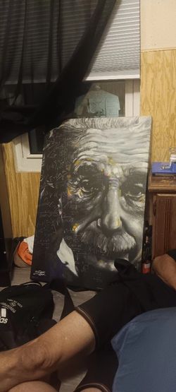 STEPHEN FISHWICK Canvas Picture Of Einstein It's All Realive 