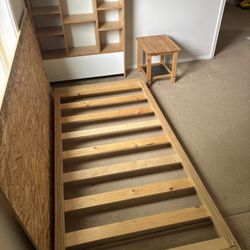 Twin Bed Frame - Cubby -Side Table 