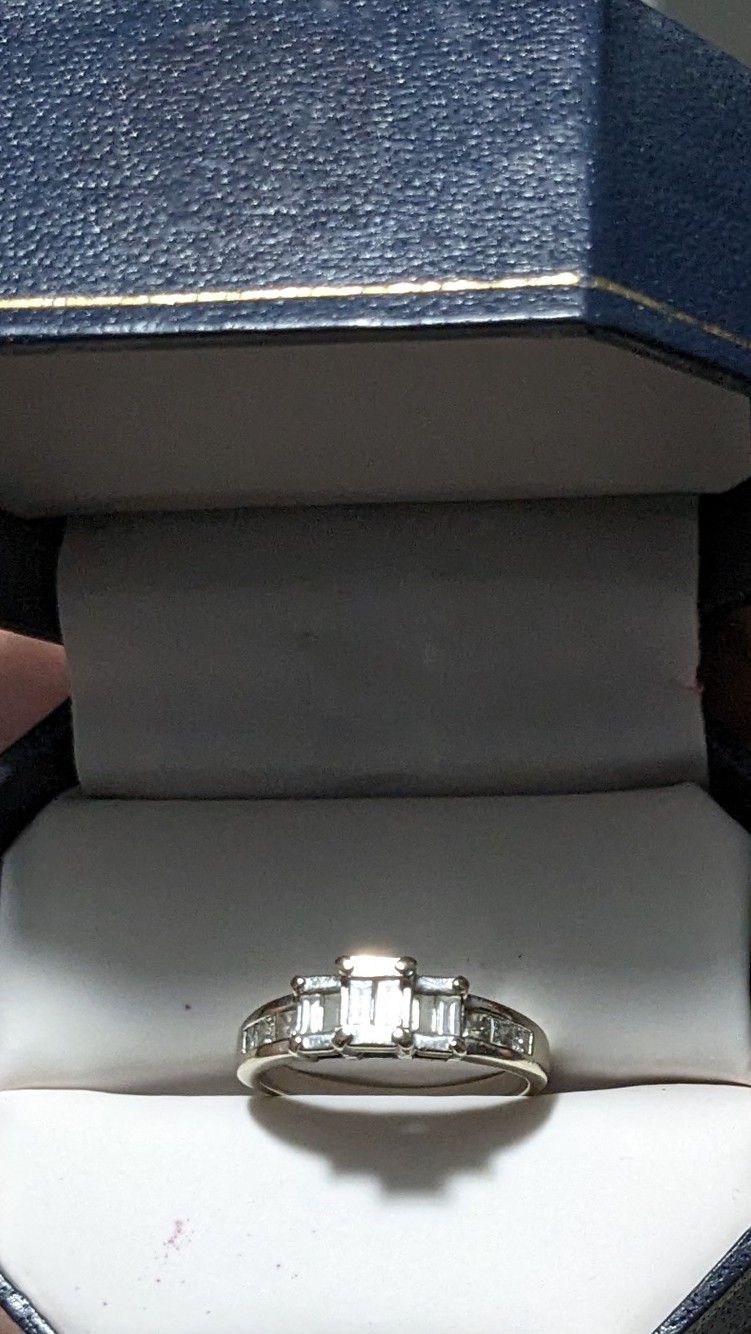 2 Band White Gold Wedding Ring Set 