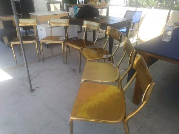 Cb2 Gold Midas Dining Chairs Brand New Used Only For Home Staging 100 00 Each For Sale In Santa Monica Ca Offerup