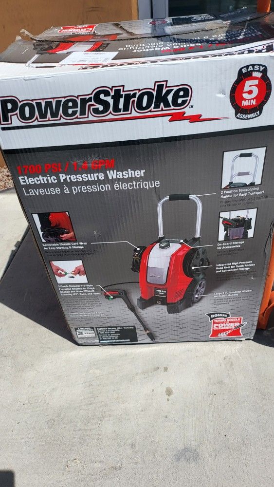 Brand new powerstroke electric pressure washer 1700psi 1.4 Gpm