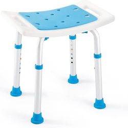 Shower Stool 350lbs Bath Seat Chair, Height Adjustable Bath Bench with Padded Seat