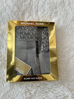 Michael Kors Beanie Hat, Scarf, and Gloves Set