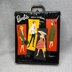 Vintage Barbie 1961 Black Vinyl Ponytaili Travel Case Doll 60s