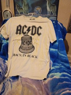 Men's AC DC Back in Black Hells Bells Company Logo Sz Medium