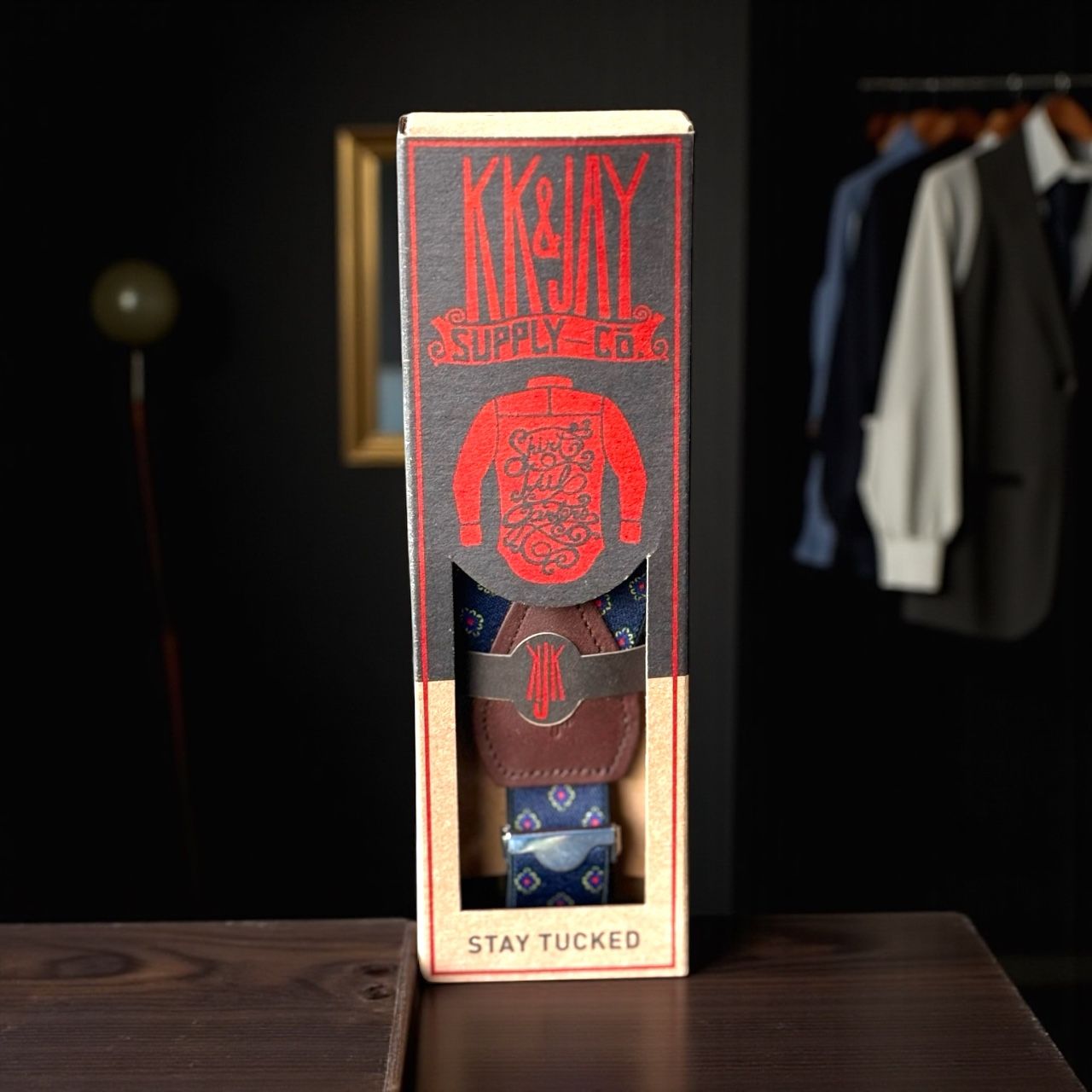 KK & Jay Shirttail Garters Adjustable Stay Tucked Suspenders NIB