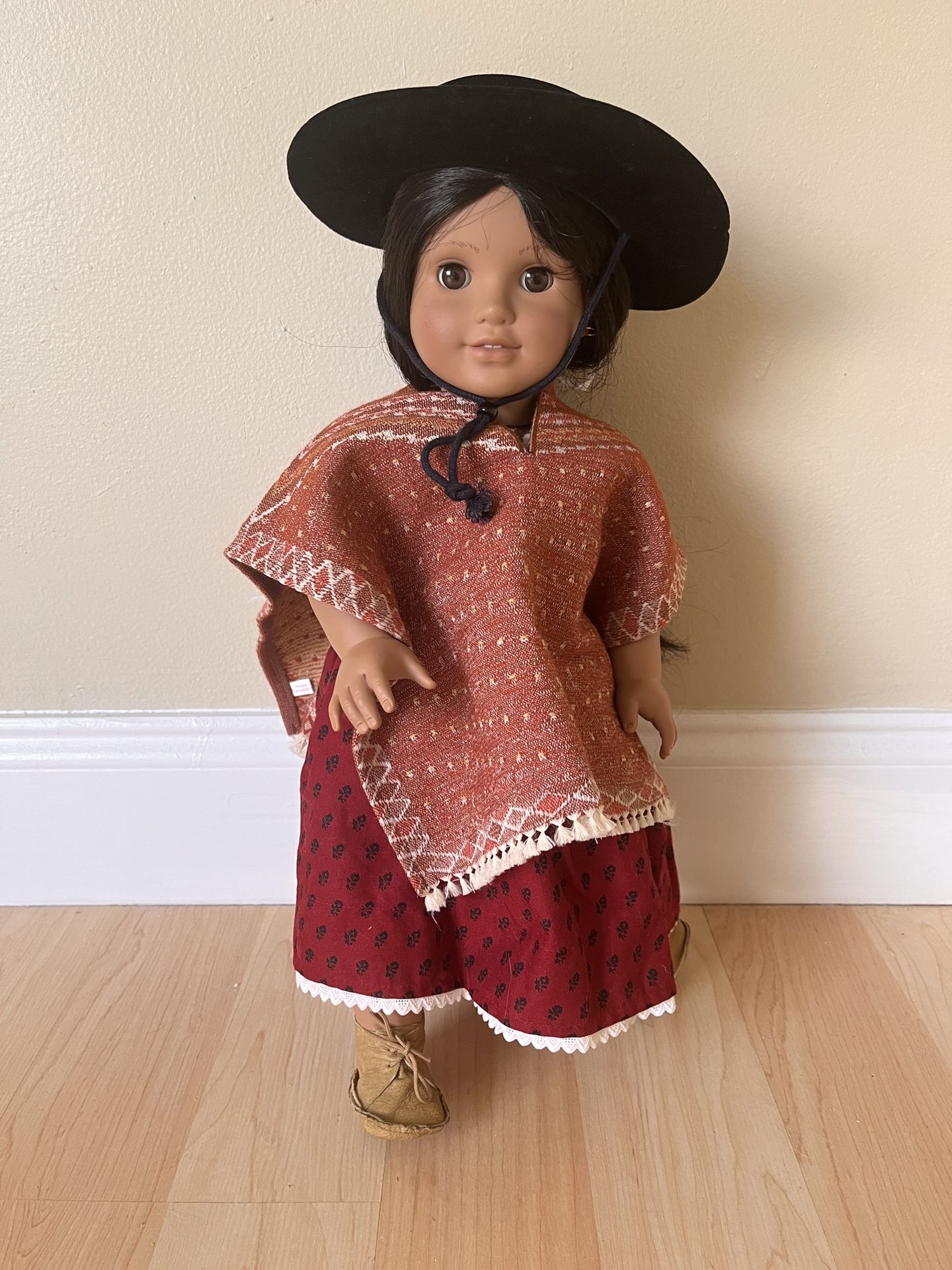 American Girl Riding Hat And Serape Poncho
