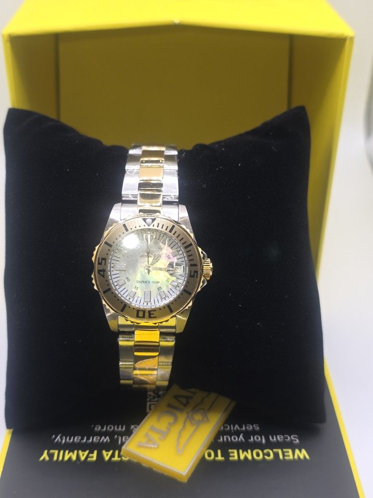 invicta pro diver swiss ronda 585 caliber women's watch w mother of pearl dial