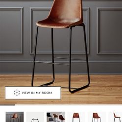 CB2 Roadhouse Leather Bar Stools
