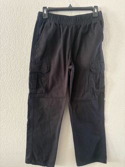 Black Cargo Pants with Elastic Waist
