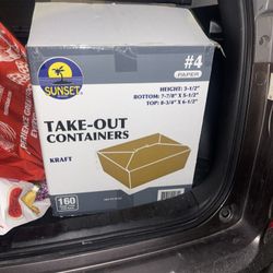 Sunset Take-Out Containers Kraft (160 count case)