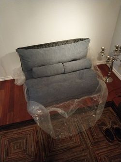 Lazy Sofa Adjutable Folding Futon With 2 Pillows