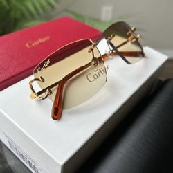 Cartier Glasses Brown Gold 