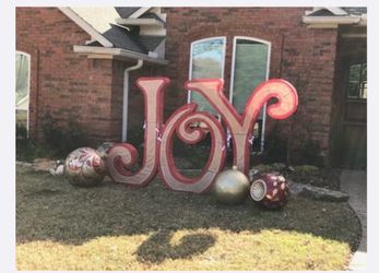 NEW! 72” Tall Holiday Living Joy Sign with White LED Lights