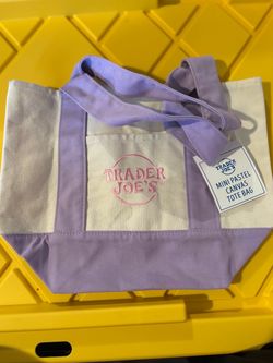 Trader Joe's Mini Pastel Canvas Tote Bag