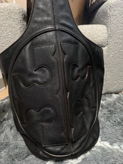 Black Leather Tory Burch Hobo Shoulder Bag