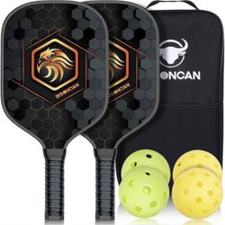 Pickleball Paddles - Pickleball Balls Set with 4 Wood or 2 Fiberglass Paddles Set, Pickleball Racket