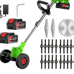 Powerful Cordless Weed Wacker:ASLTYKNGLB Cordless electric weed wacker with 850W high power pure copper motor. 18000 rpm no-load speed(6000 rpm work s
