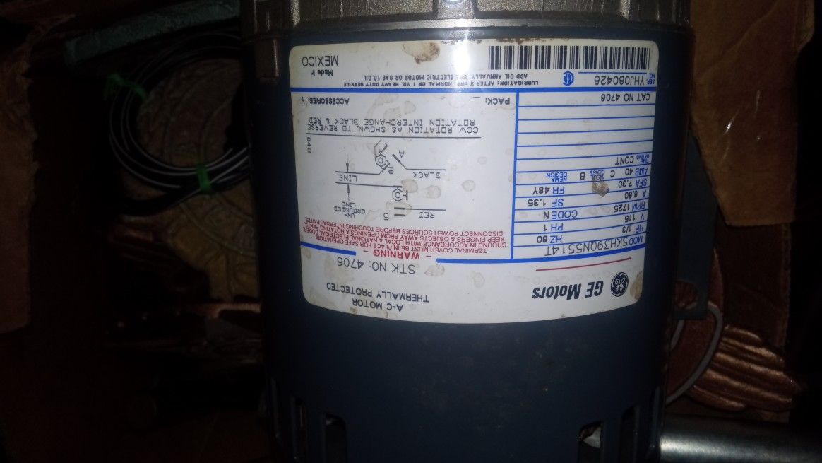ge Electric Motor UNTESTED