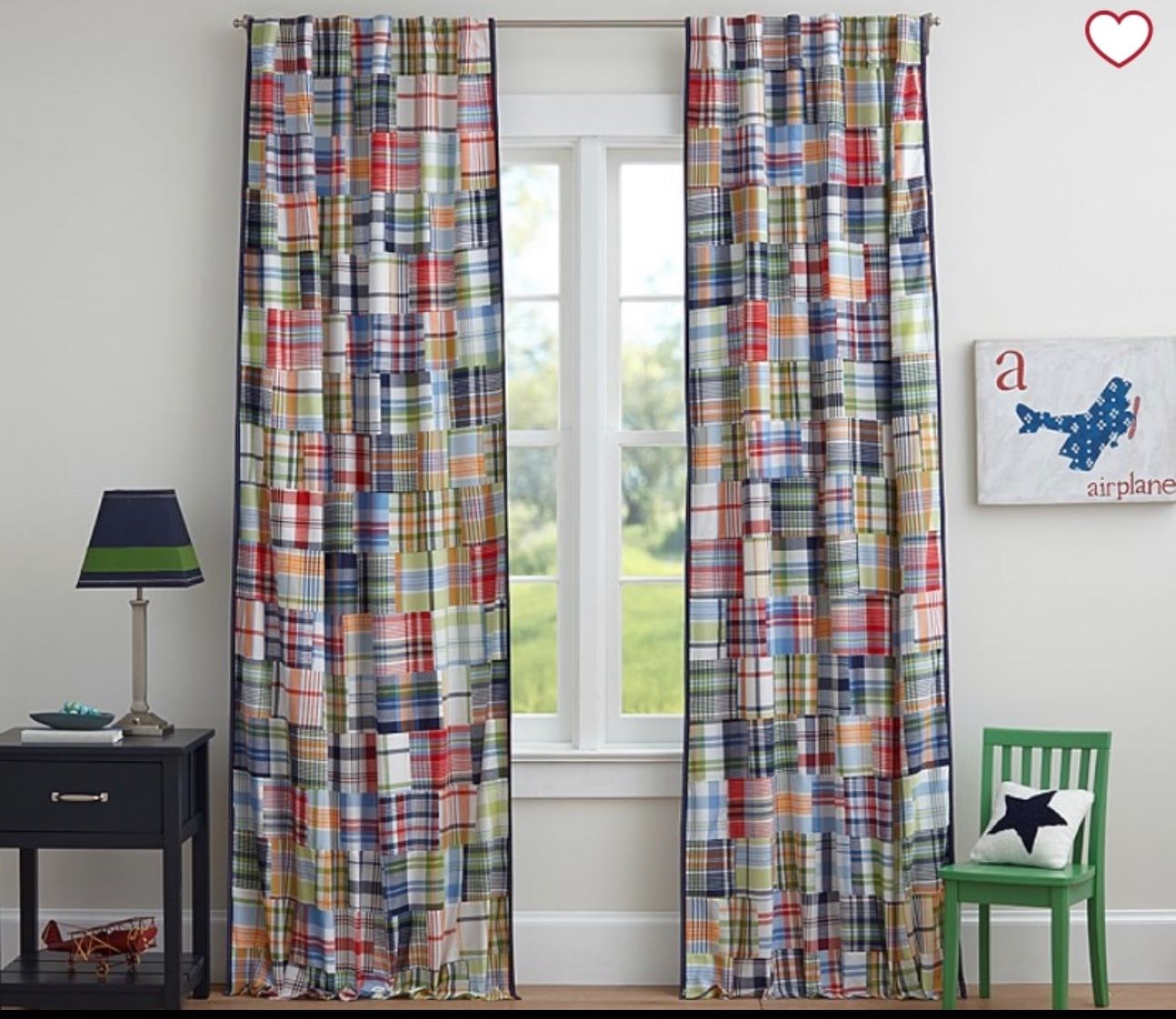 Pottery Barn Madras Plaid - Curtains, Baby Blanket, & Crib Skirt