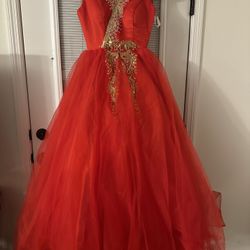 Red & Gold Ballgown