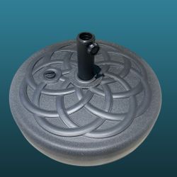 22 inch Round Umbrella Stand, Sand and Water Fillable, Weighs 64 lbs