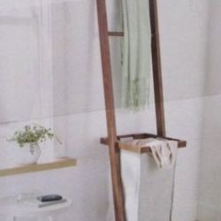 Wooden Bath Towel Ladder Rack 