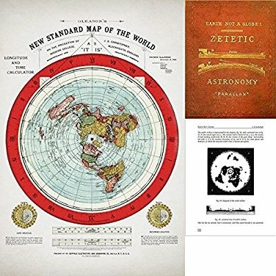 Flat Earth Map - Gleason's 1894 New Standard Map Of The World - 24" x 36" Poster
