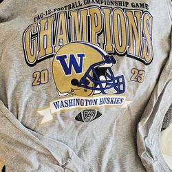 Washington Huskies Pac 12 Championship 2023 Long Sleeve Shirt Medium