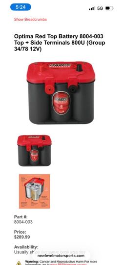 Optima red top battery