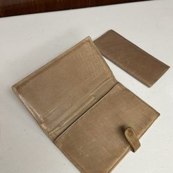 Bond Street Gold Leather Wallet and Checkbook Cover