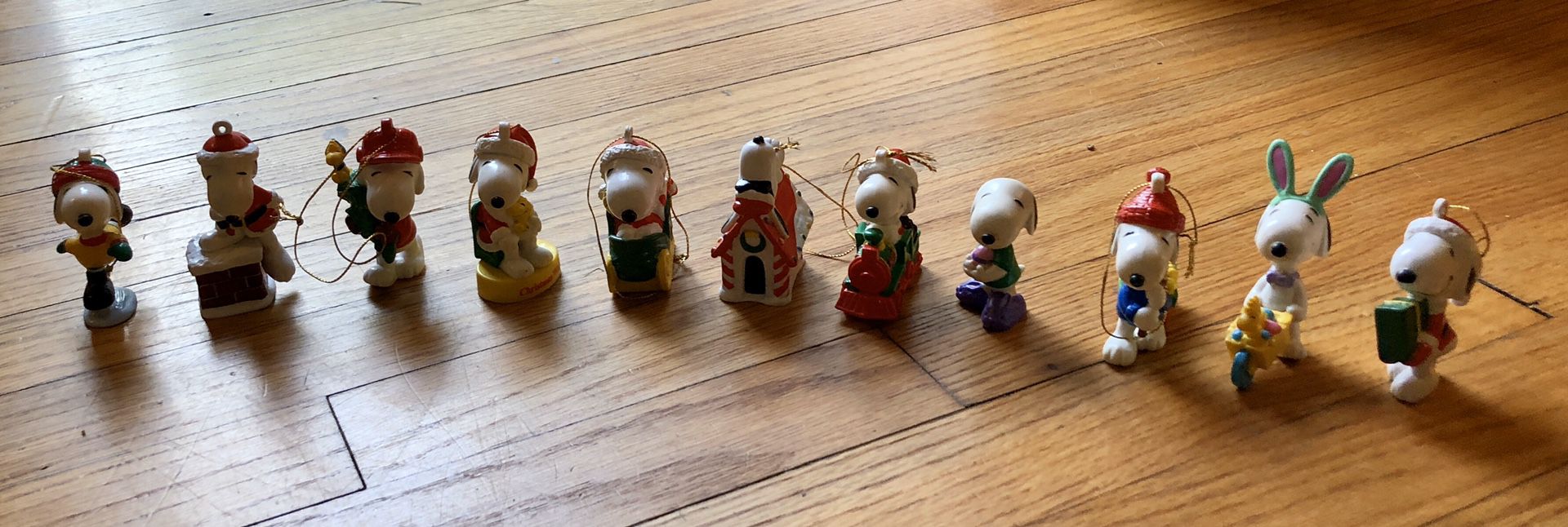 Snoopy set of 11 Christmas ornaments