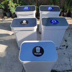 Simplehuman 45 Liter Rectangular Hands-Free Kitchen Step Trash Can with Soft-Close Lid, White Steel