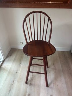 Custom Cherry Wood Windsor Wood Bar Stool set 4
