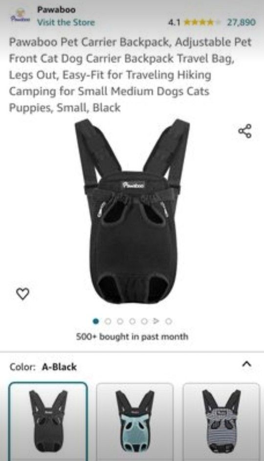 New PAWABOO PET CARRIER (XL) See Photo's. Cash Pickup Only
