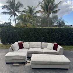 Light Beige City Furniture Sectional w/ Ottoman(Delivery Available)